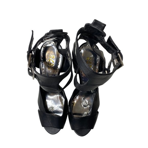 BCBG Black Double Ankle Strap 5.5” Platform Stiletto Size 8 - Picture 14 of 16